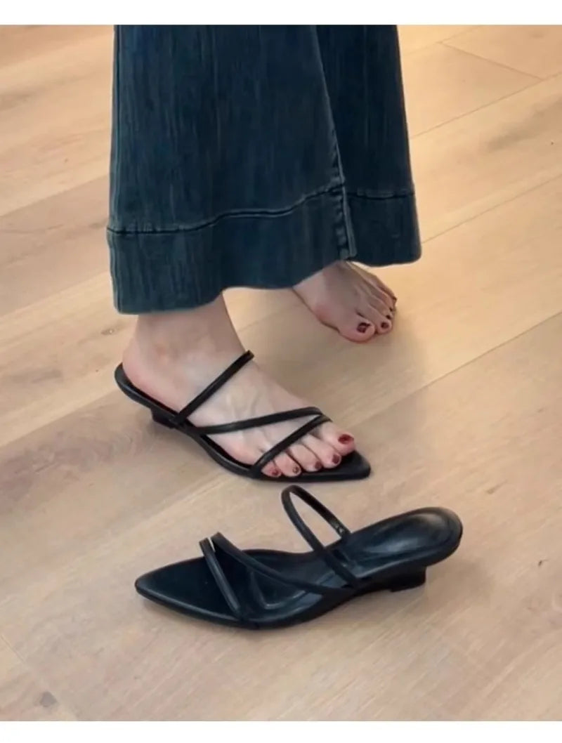 Hot selling Slippers Women Wedges Sandals High Heels Shoes Summer 2025 Sexy Beach Shoes Casual Flip Flops Slides Woman