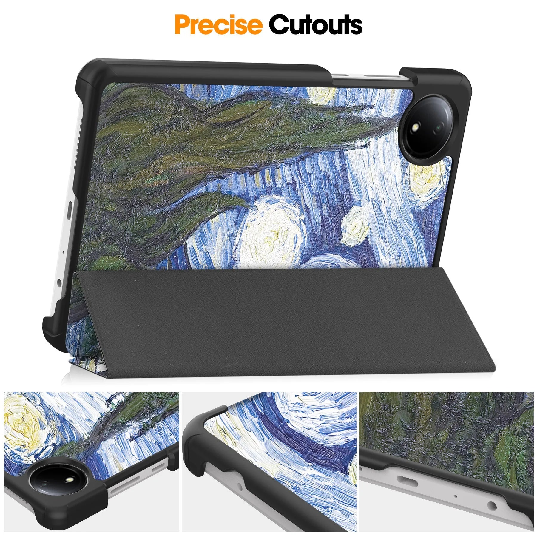 For Xiaomi Redmi Pad SE 8.7 Case 2024 New PU Leather Tri-folding Stand Tablet Cover Funda For redmi pad se 8.7 inch Smart case