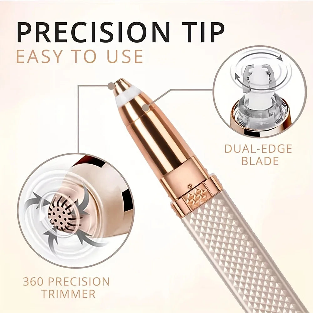Rechargeable 4-in-1 Women's Electric Shaver for Full Body Hair Removal Including Eyebrow Nose and Bikini Trimming
