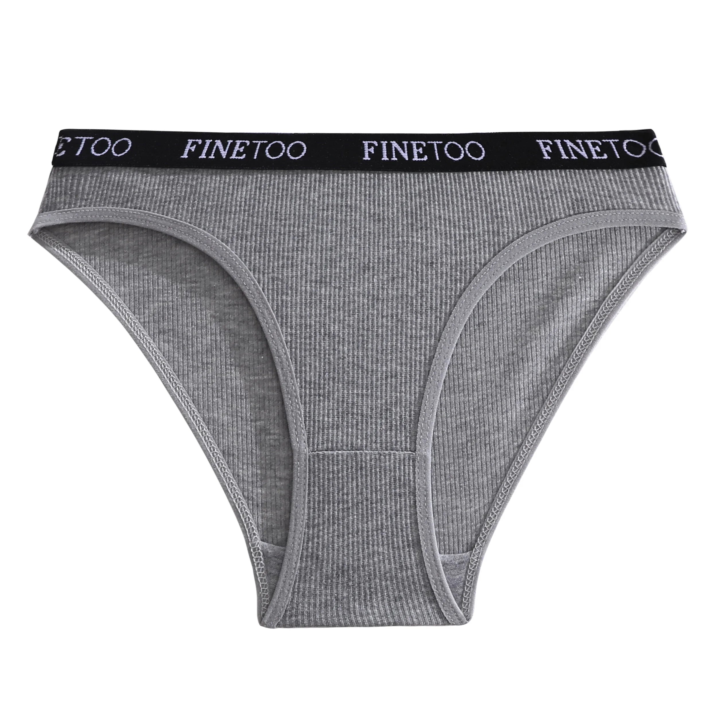 Finetoo 5Pcs Women Sexy Cotton Briefs Intimates Solid Color Low Waist Panty High Elasticity Underwear Female Breathable Lingerie