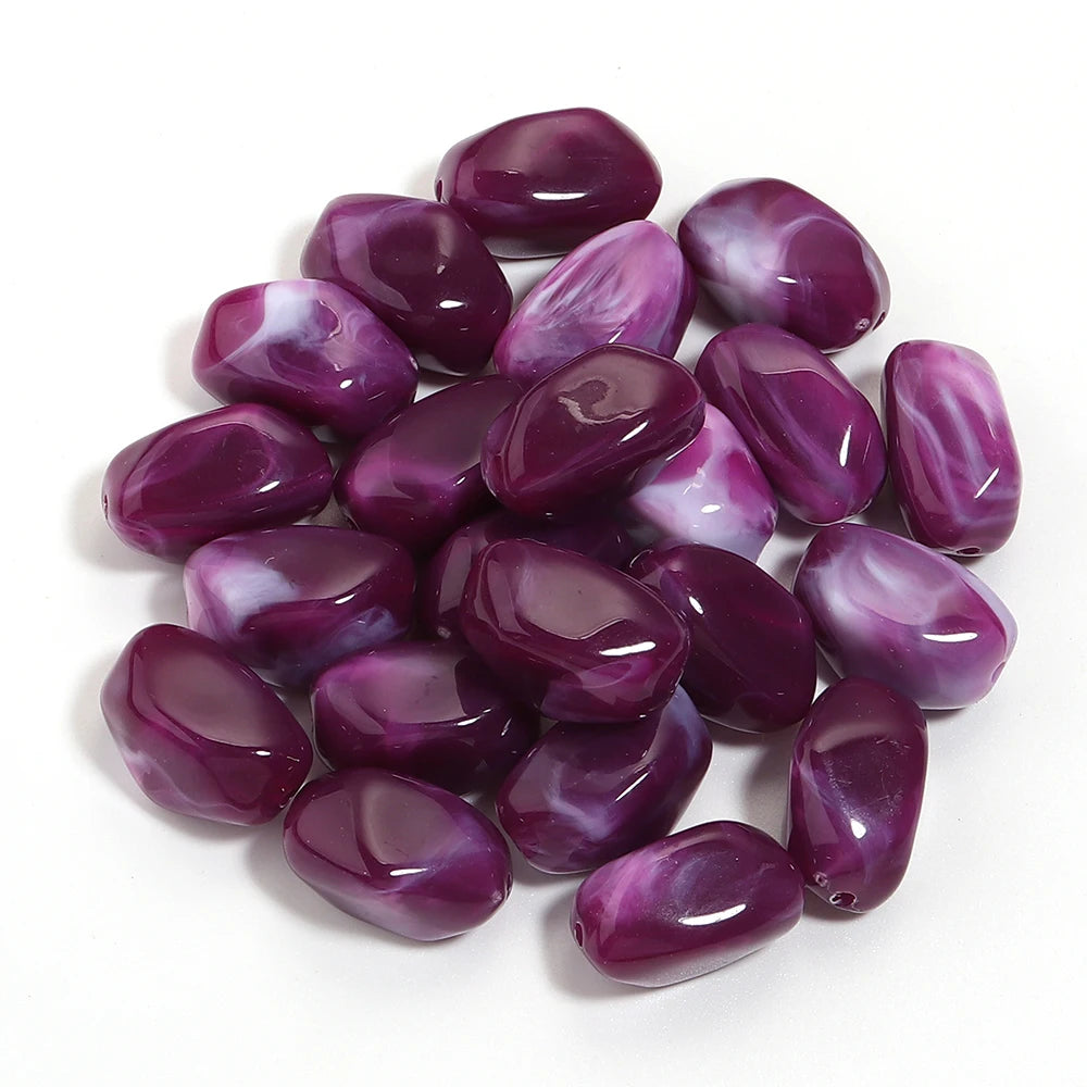 20pcs Dual Color Irregular Acrylic Beads Meteorite Shape Loose Spacer Beads For DIY Jewelry Making Bracelet Necklace Accessories