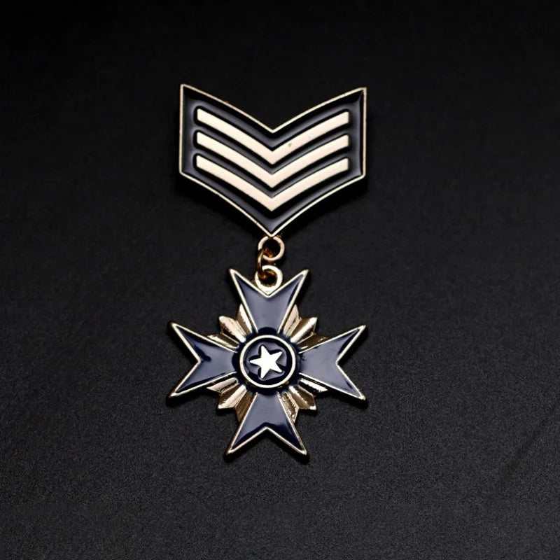 Hot selling trendy product Instagram style coat badge clothing accessories Cross Crown Medal brooch