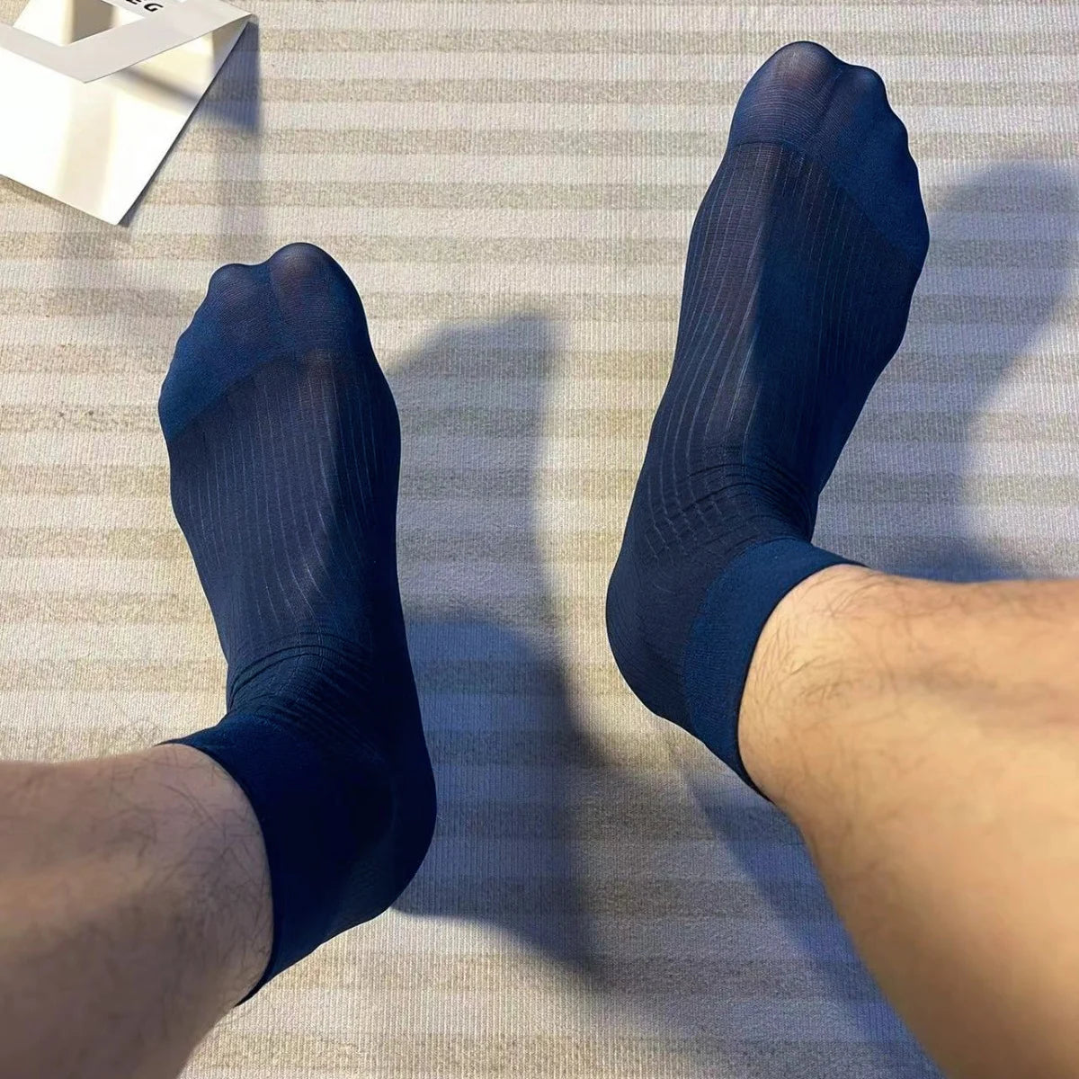 Men Socks Short Ultra-thin See Through Stockings Business Dress Tube Stockings Sexy Sheer Breathable Socks