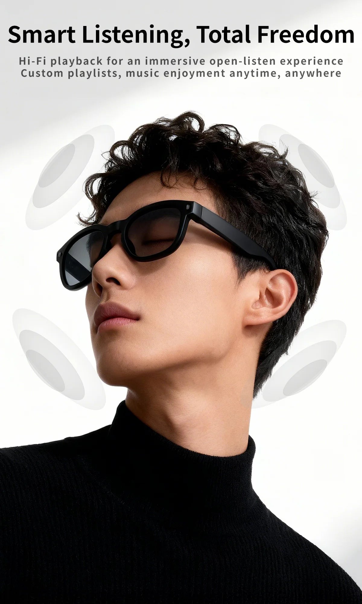 2026AI smart glasses HD 800W anti-shake camera AI dialogue real-time translation IP67waterproof Bluetooth audio smart sunglasses