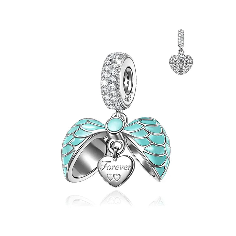 Hot Selling 925 Silver Sibling Daughter Heart-Shaped Charm Bead Suitable For Original European Bracelet DIY Women's Jewelry Gift