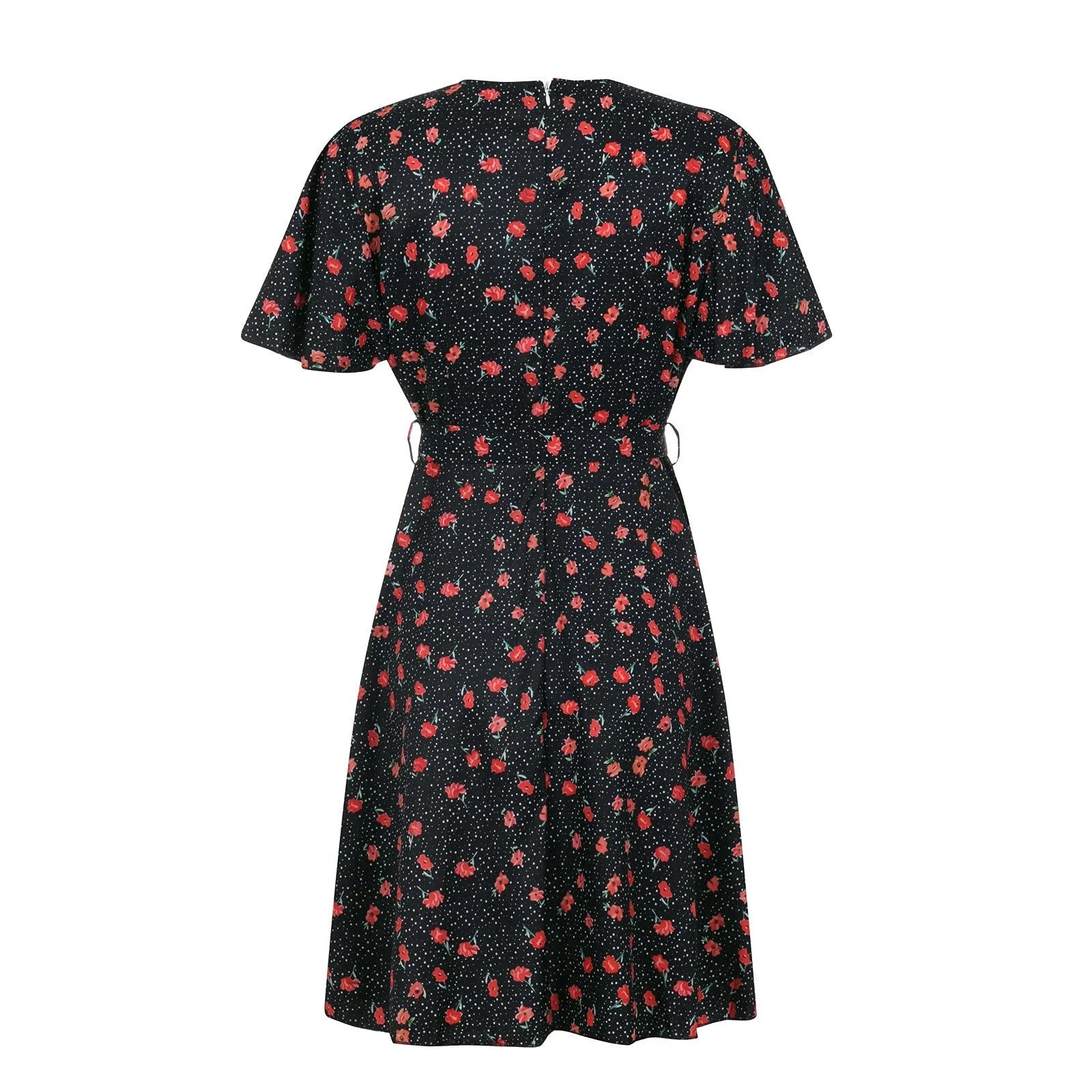 Top Selling  Dresses For Women 2024 Plus Size V Neck Ruffled Waistband Wrapped With Printed Casual Dress Vestidos Para Mujer