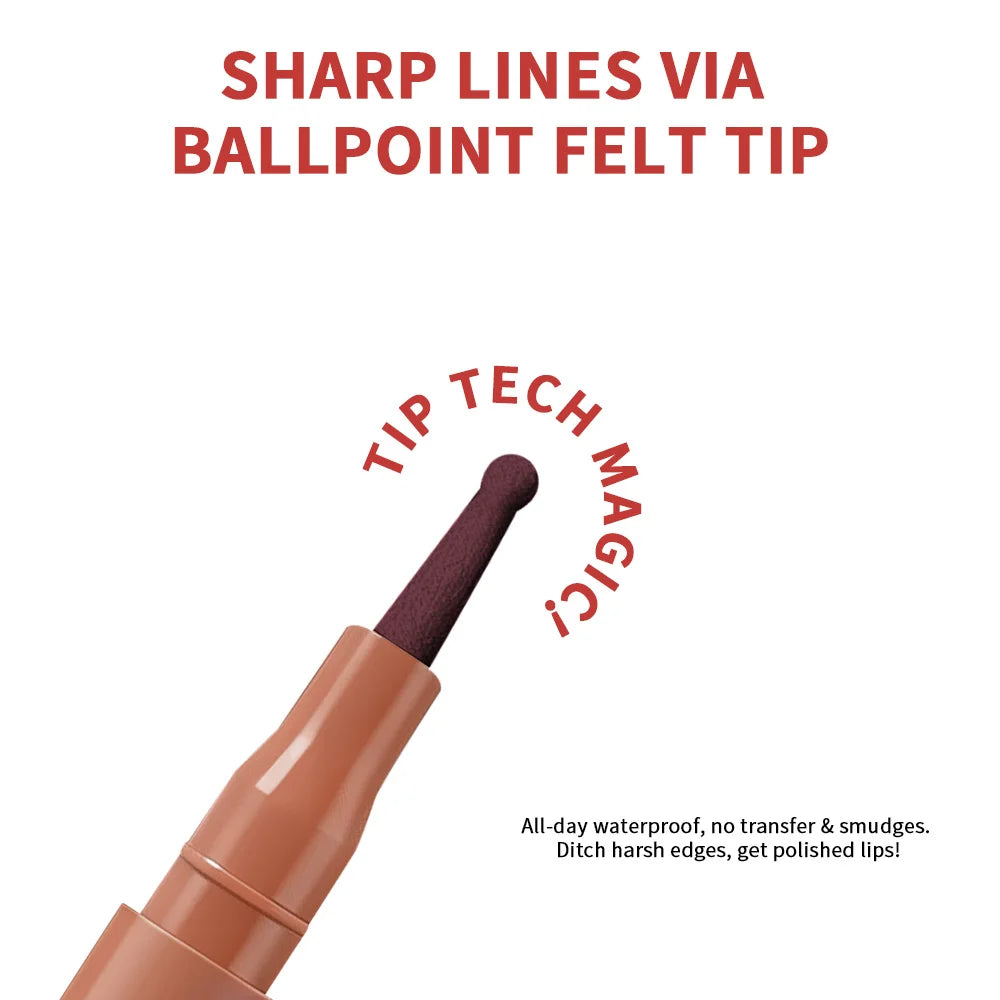 Lakerain Inno Ballpoint Pen Style Lip Liner Long-lasting Non-fading Lip Makeup Lip Line Pen for Clear Definition