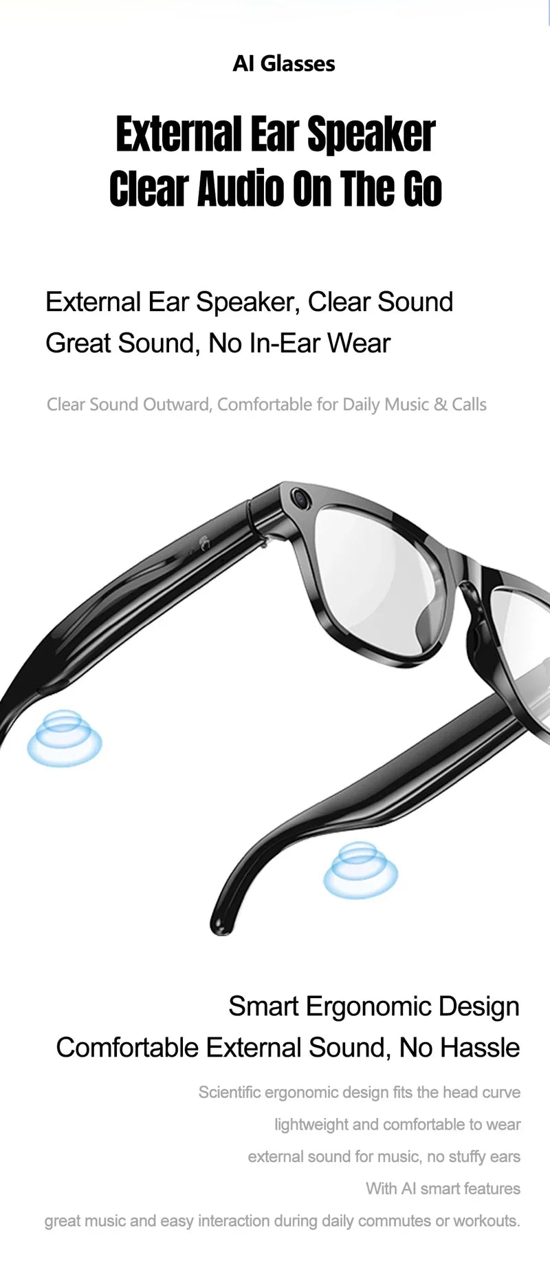 6K HD AI Camera Glasses 800MP Photochromic Multifunctional Smart Glasses Bluetooth Calling Photo Video ChatGPT Music Translation