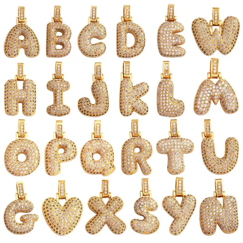 Fashion Hot Selling 26 English Letter Alphabet Cubic Zircon Pendant Adjustable Necklace For Women Exquisite Luxury Charm Jewelry