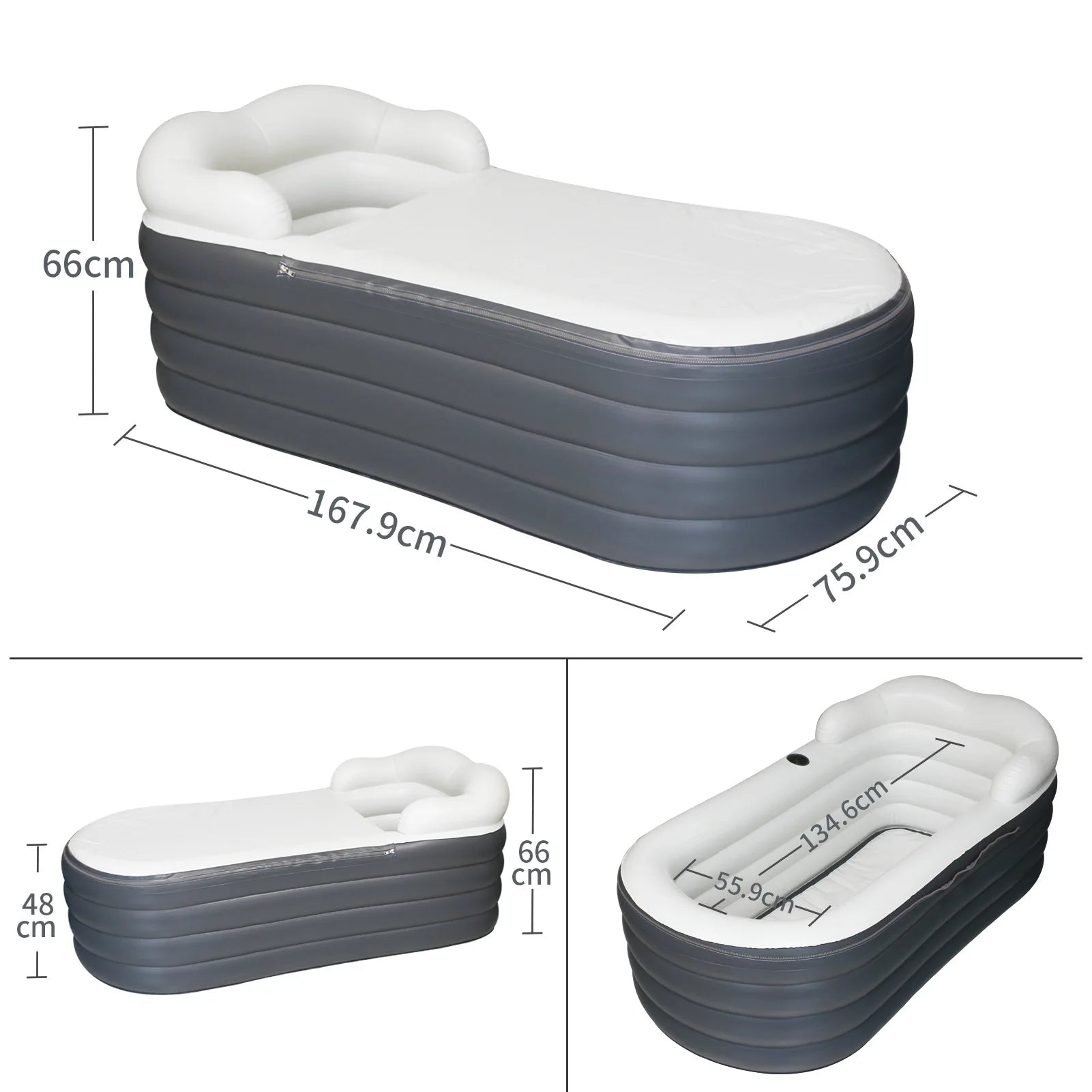 Inflatable Bathtub Folding Adult Bath Tub Home Full Body Soaking Big Portable Plastic Compact Apartment Sit Lie Bath Tub