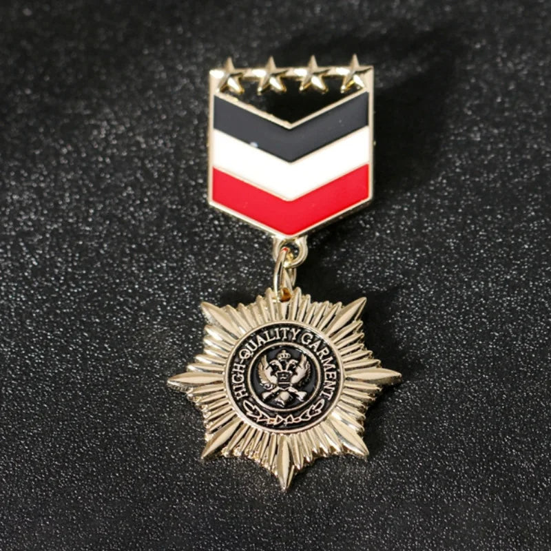 Hot selling trendy product Instagram style coat badge clothing accessories Cross Crown Medal brooch
