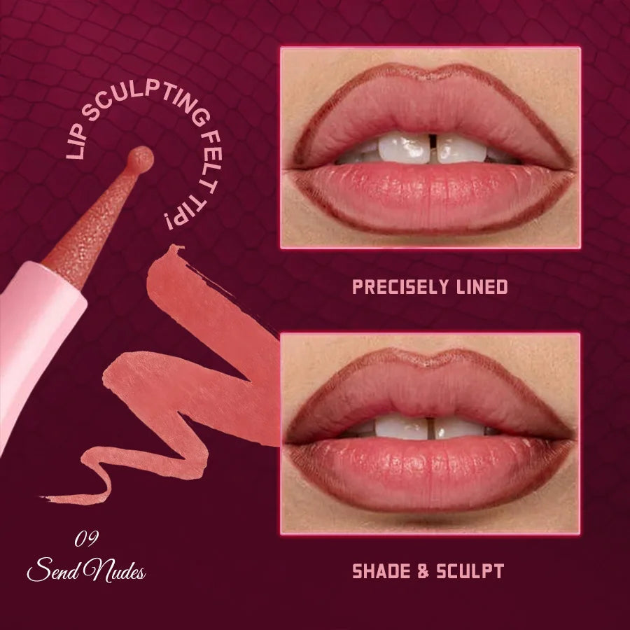 Round Tip Lip Makeup Pencil Natural Color Long Lasting Waterproof Smudge-Proof Smooth Application Lip Liner