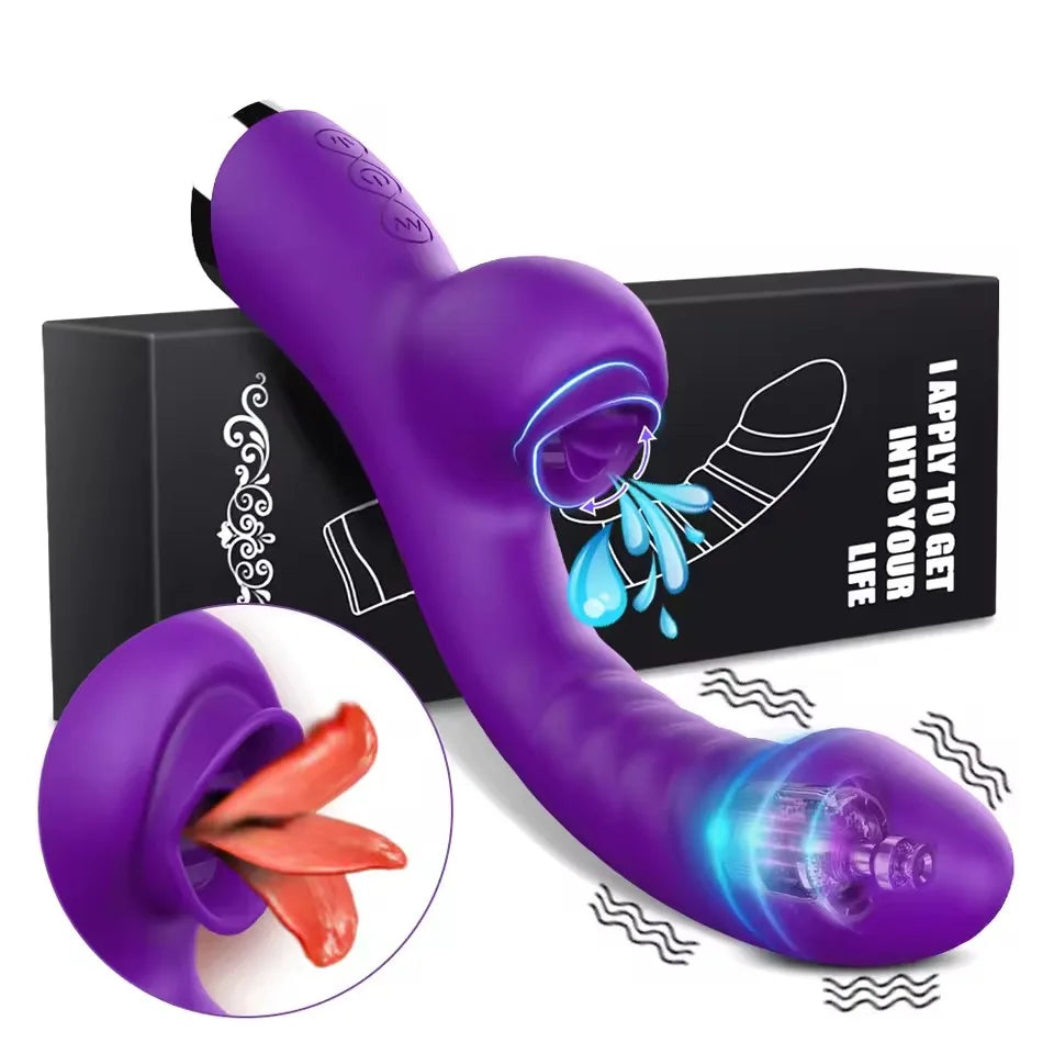 Vibrator For Women 2 In 1 Licking Machine Female G Spot Clitoral Stimulator Vibro Masturbator Goods Adult Women Sex Toys 18+
