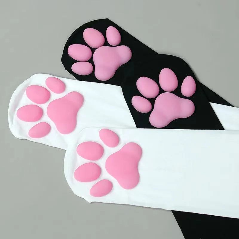 Cozy & Charming Cat Paw Knit Thigh High Socks for Women - Perfect for Cosplay, Festivals & Everyday Wear