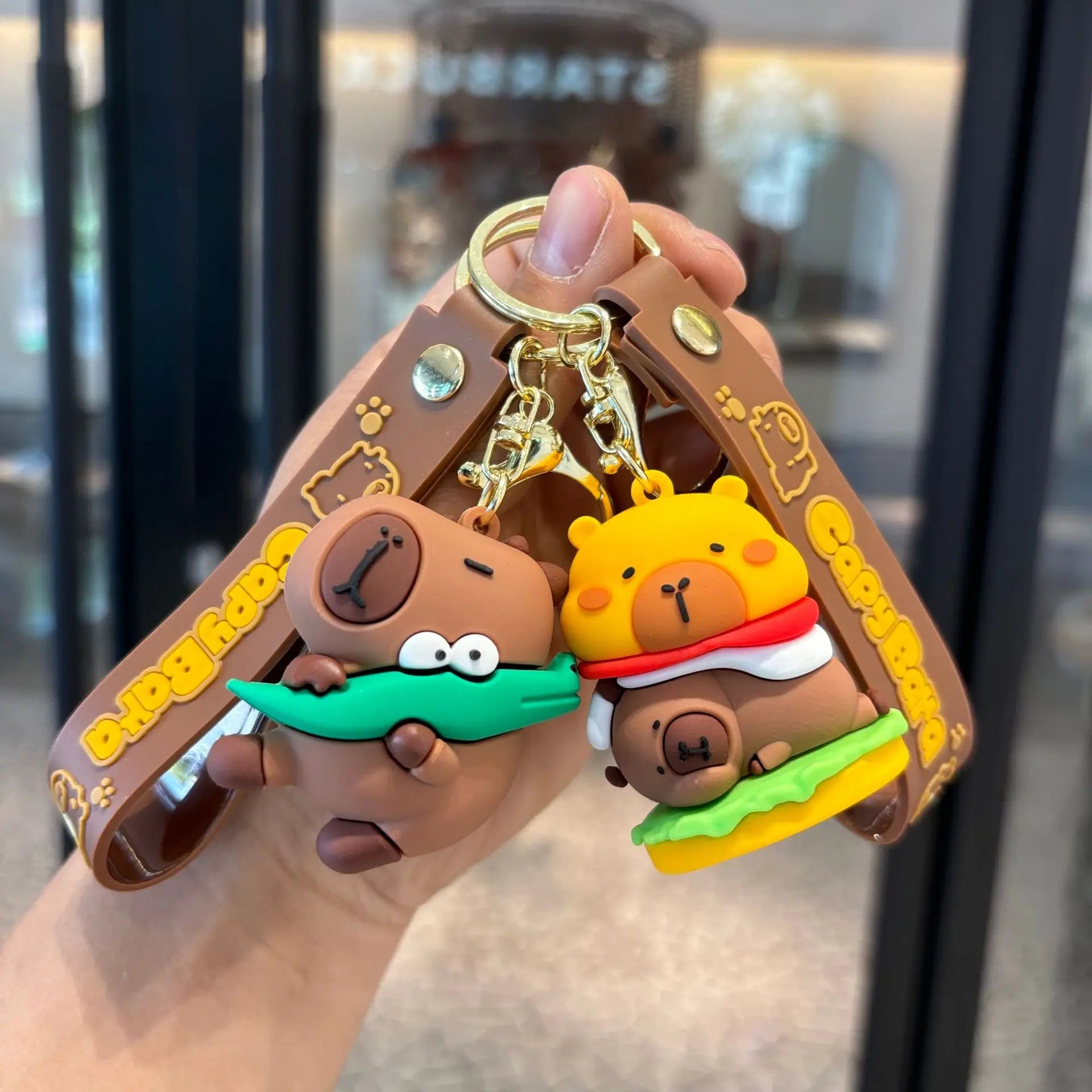 Cute Capybara Animal Keychains For Creative Car Keychain Cartoon Capibala Pendant Women Doll Keyring Charm Holiday Gifts Jewelry