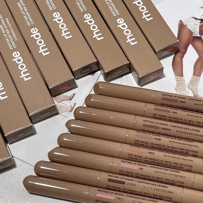 Rhod Skin Peptide Lip Shape Pen Lip Liner Long Lasting Lip Tint Pencil Pen Makeup Lipstick Powder Blusher Gloss Makeup Lipliner