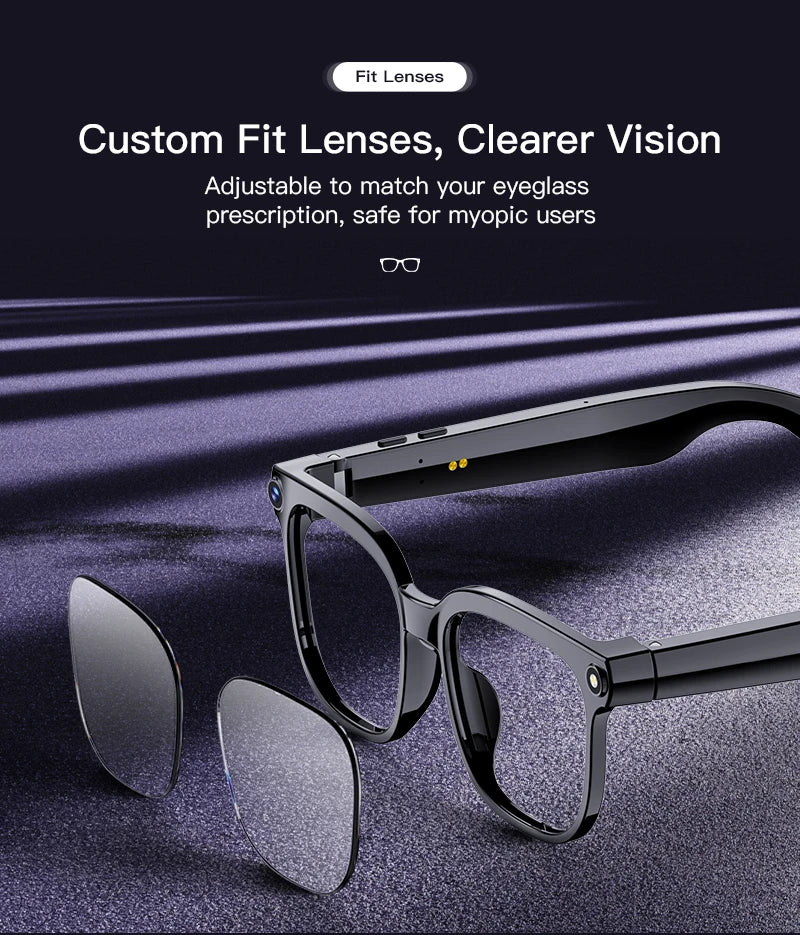 2026New AI Smart Glasses Men Women 800W HD Camera Bluetooth Call 100+Languages Translation Voice Control Music Player Sunglasses