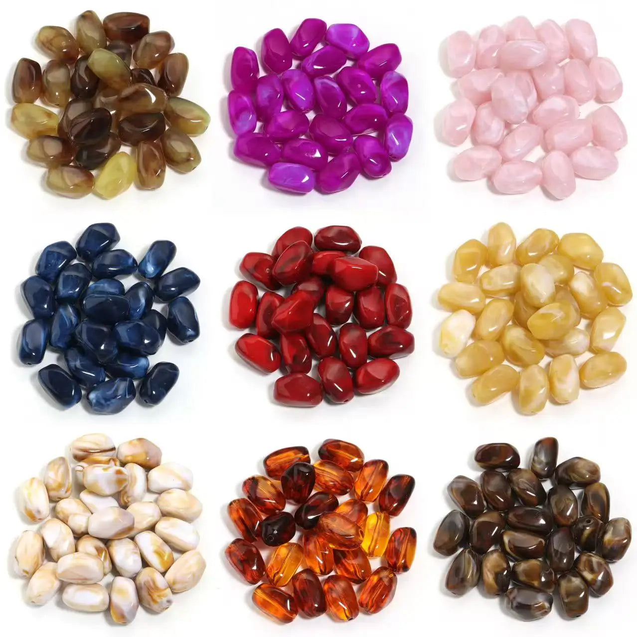 20pcs Dual Color Irregular Acrylic Beads Meteorite Shape Loose Spacer Beads For DIY Jewelry Making Bracelet Necklace Accessories