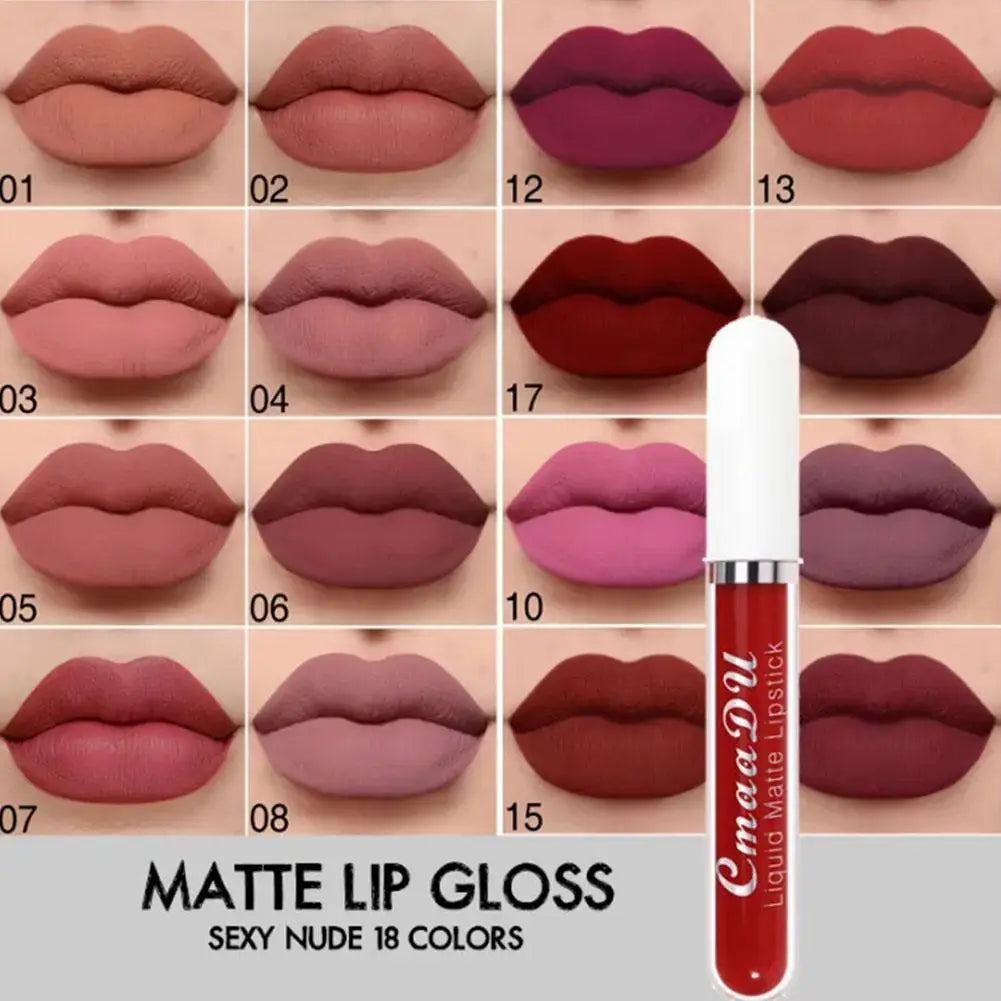 18-Color Waterproof Matte Liquid Lipstick