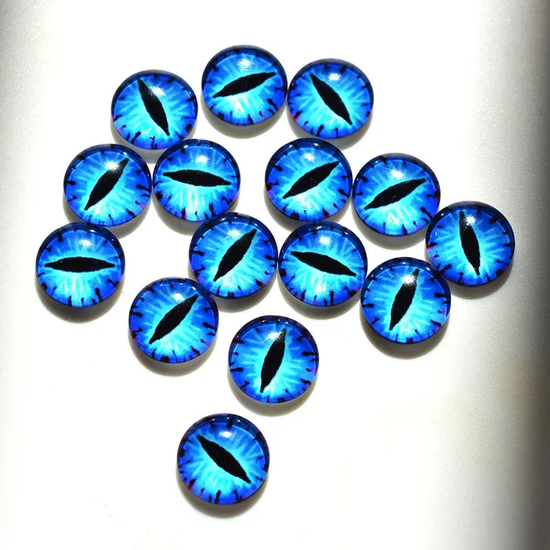 glass eyes cabochons Round 6MM-30MM Round Dome Dragon Eye Dragon Cat Eye Toys DIY Jewelry Accessory MIX Pupil Eye Cameo