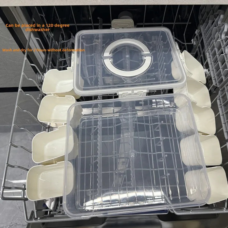 Divided Serving Tray with Lid , Food Storage Container, Snack Box, 4/8 Compartment Snack Containers, Fruit Storage Containers
