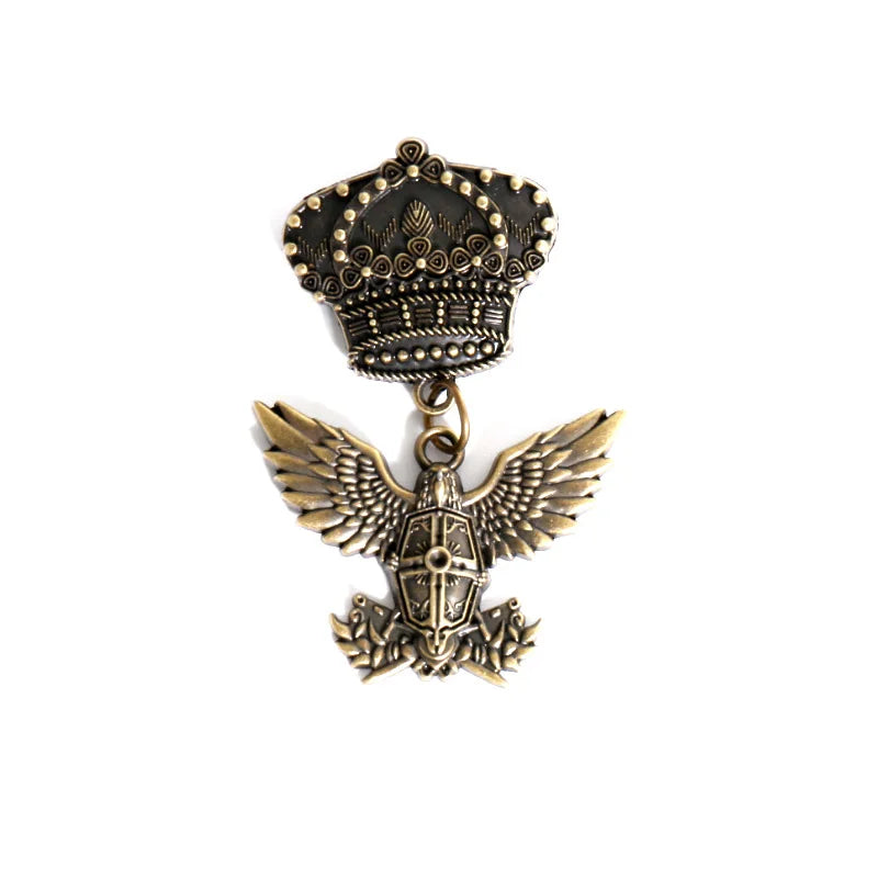 Hot selling trendy product Instagram style coat badge clothing accessories Cross Crown Medal brooch