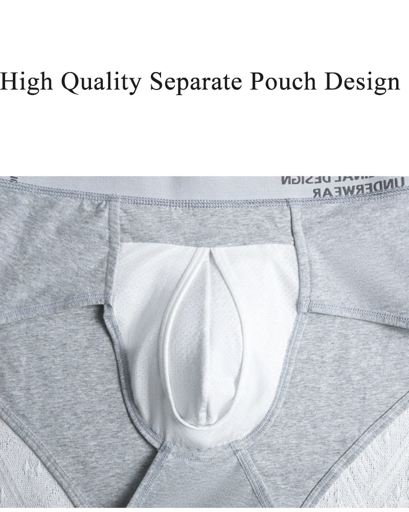 Men's Cotton Briefs High Quality Comfortable Underpants Breathable Soft Underwear Male Large Size U Bulge Pouch Panties Cueca