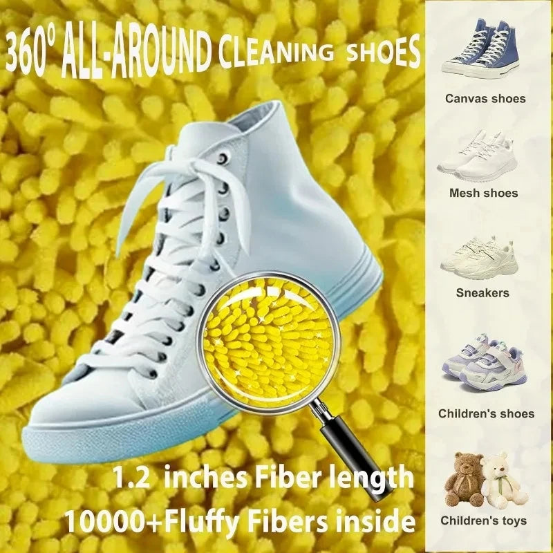 1/2/4PCS Shoe Washing Machine Bag with Liquid Shoe Brush Set Durable Laundry Shoe Bag and Soft Bristle Clean Brush for All Shoes