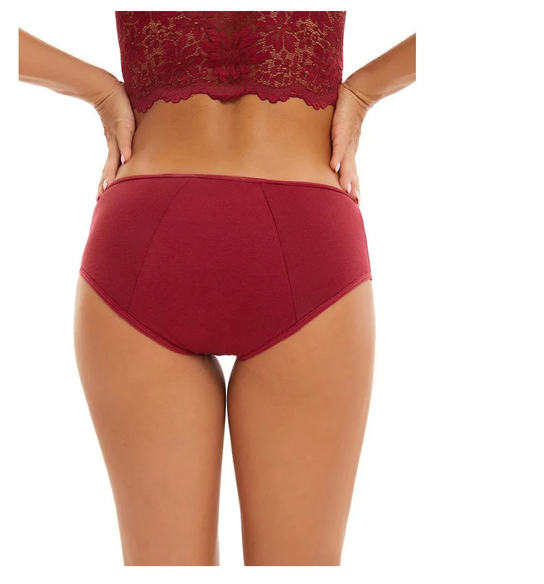 4pcs Women physiological Underwear Lady Large Size Mid Waist Panties Girl Brief Breathable Panty Plus Size Female Period Panties