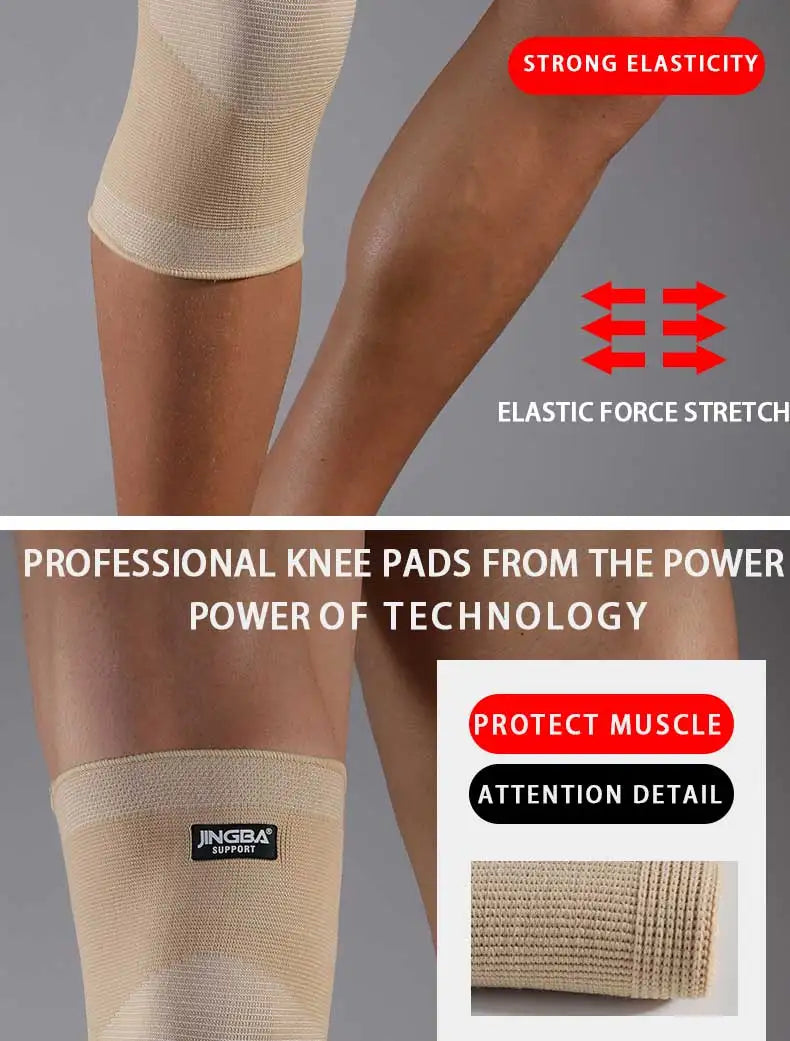 JINGBA SUPPORT Sports Basketball Knee Pads Support Elastic Nylon Knee Brace Volleyball Knee Protector Rodillera Deportiva