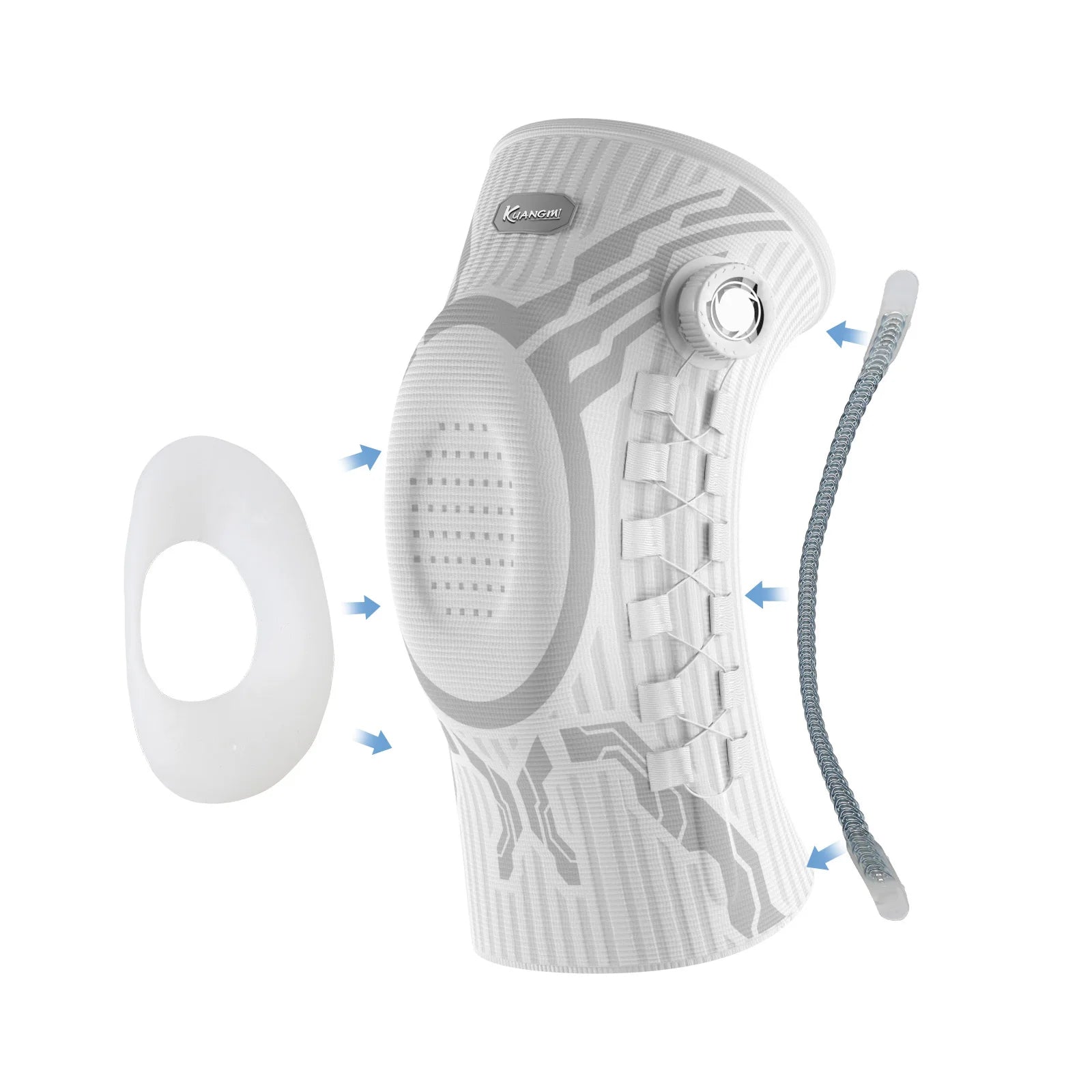 Kuangmi Smart Knee Brace Adjustable Compression with Mechanical Knob - for Stability & Pain Relief & Sports & Daily Use