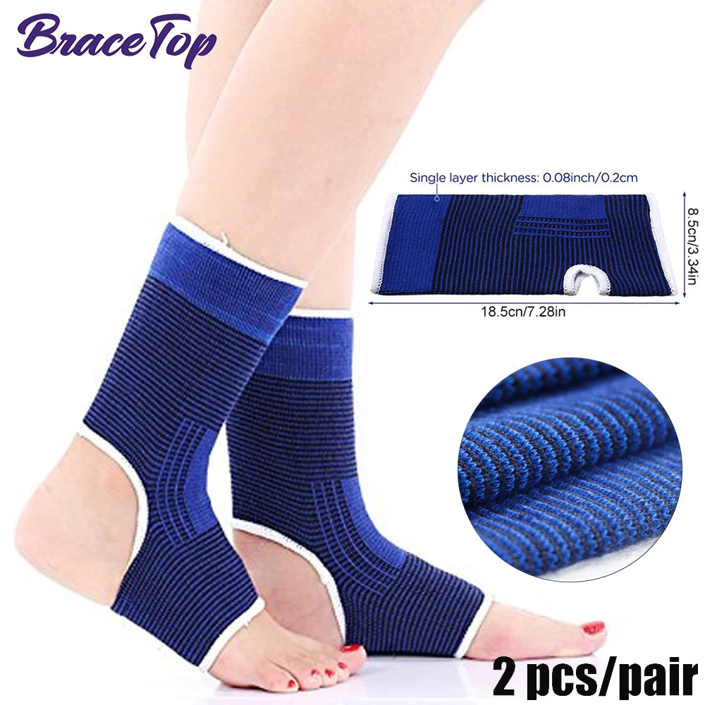BraceTop 1 Pair Sports Knee Support Brace Wraps Compression Sleeve Stabilizer for Arthritis Meniscus Patella Protector Running