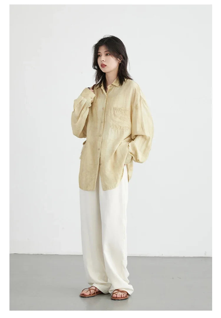 CHIC VEN Women Tie-Dye Casual Long Sleeve Shirt