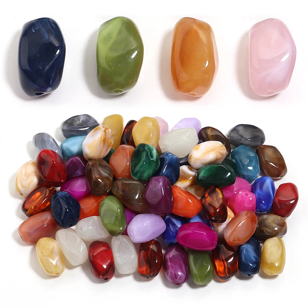 20pcs Dual Color Irregular Acrylic Beads Meteorite Shape Loose Spacer Beads For DIY Jewelry Making Bracelet Necklace Accessories