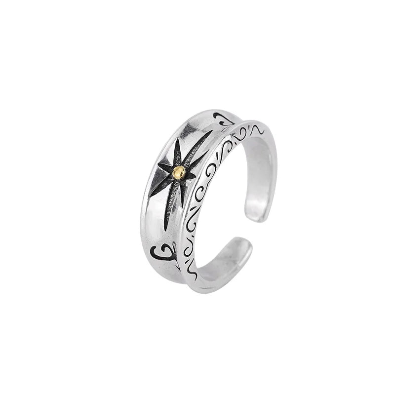 Fashion 925 Sterling Silver Starburst Woman Rings Fine Jewelry Trending Products GaaBou Jewellery