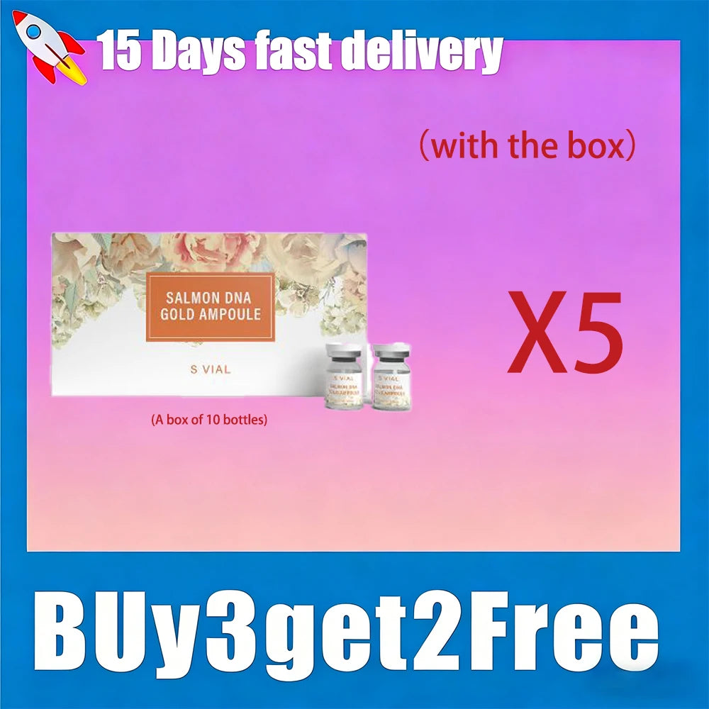 5ml High Salmon DNA Gold Ampoule Skin Booster Serum BB Cream Glow Beginner Starter Kit Face Skin Care Essence