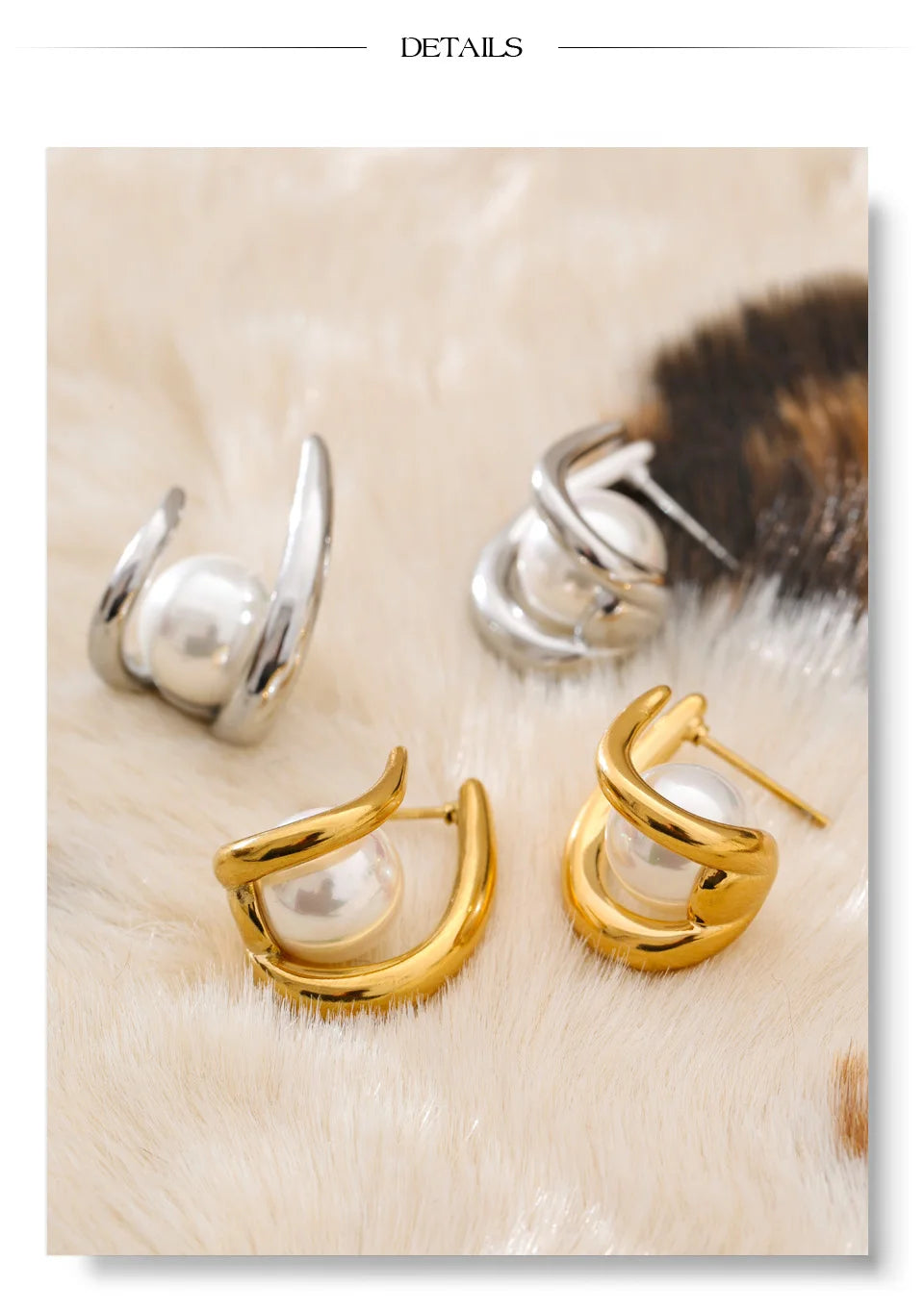 Yhpup New Arrival Simulated Pearls Design Daily Earrings Popular Korean Versatile Fashion Classy Jewelry Accessories PVD Plated
