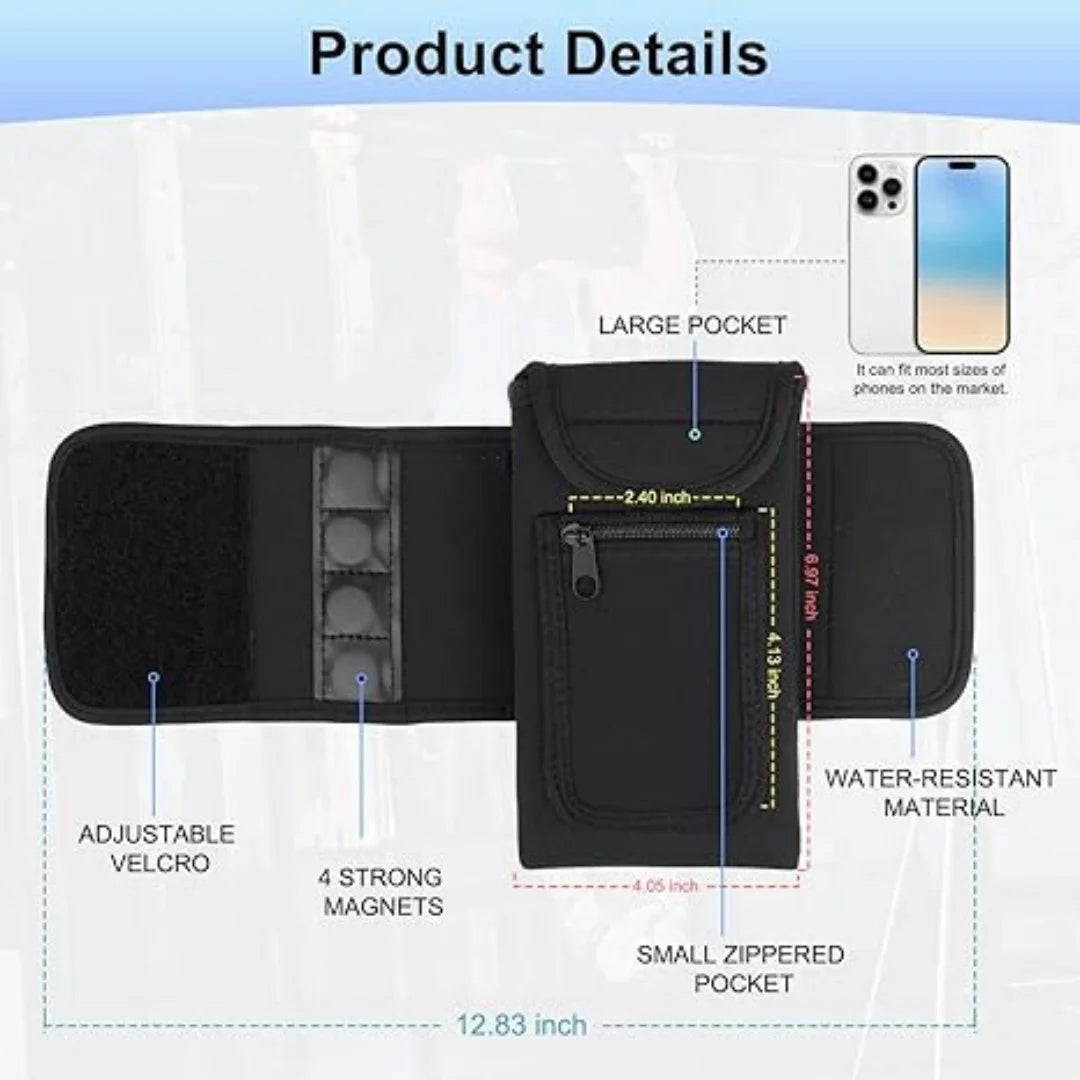 Magnetic Gym Water Bottle Bag Holder Built-in Magnet Easy Attachment to Metal Surface Magnetic Bottle Sleeve Pouch