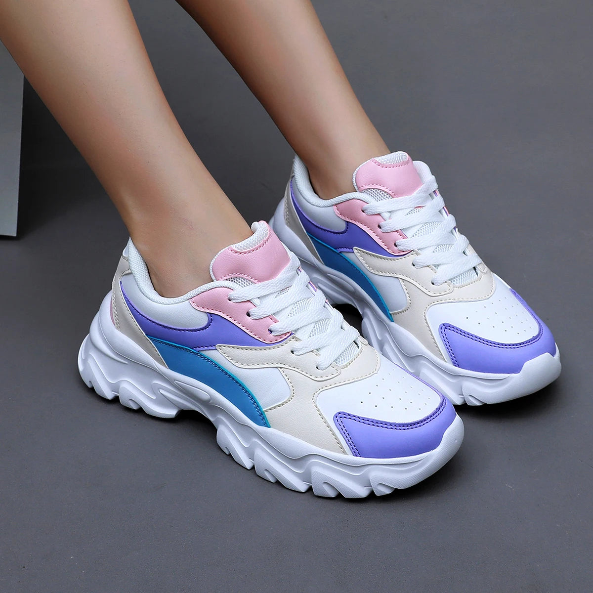 Women Sneakers Fashion Women Vulcanized Shoes High Quality Flats Shoes for Women Walking Blatform Plus Size Zapatillas Mujer