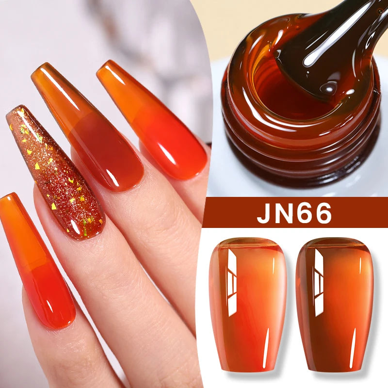 BORN PRETTY 10ml Blood Red Jelly Transparent Gel Nail Polish Wine Red Winter Color Semi Permanent Soak Off UV LED Varnish