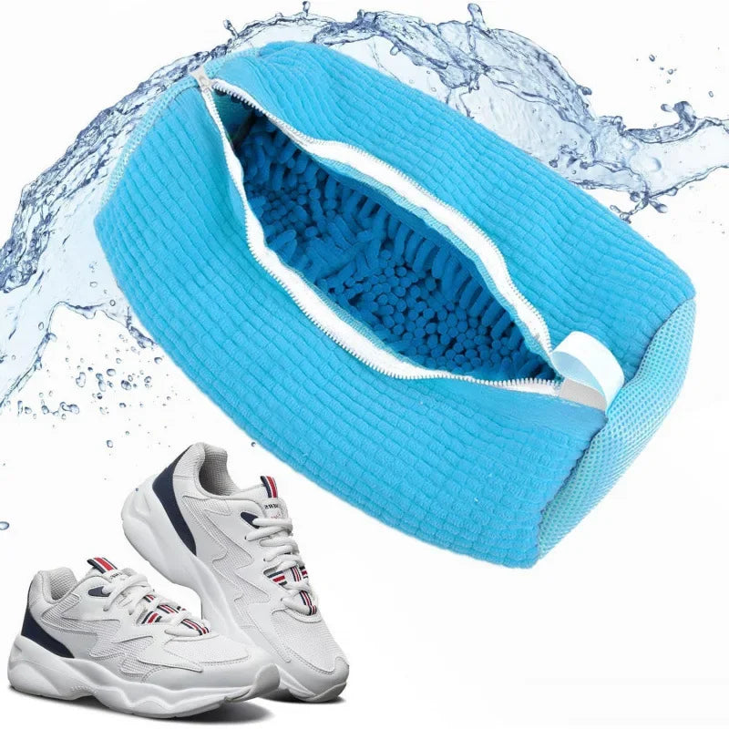 Durable Shoe Washing Machine Bag Yellow Blue Zipper Ideal for Sneakers And Casual Shoes Laundry Wash Bag for All Shoe Types