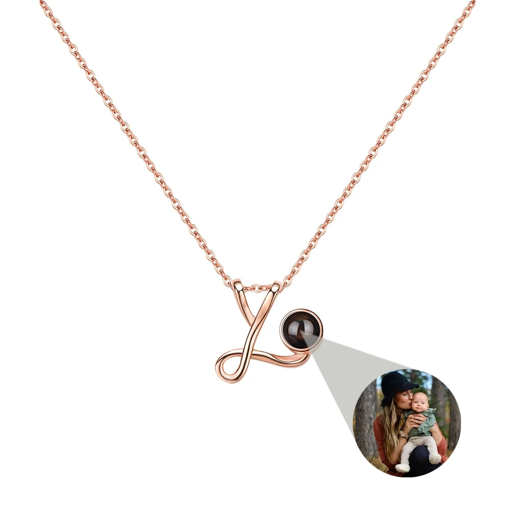 Geometric/Camera Pendant Custom Photo Necklace for Women Personalized Projection Photo 925 Silver Chain Birthday Jewelry