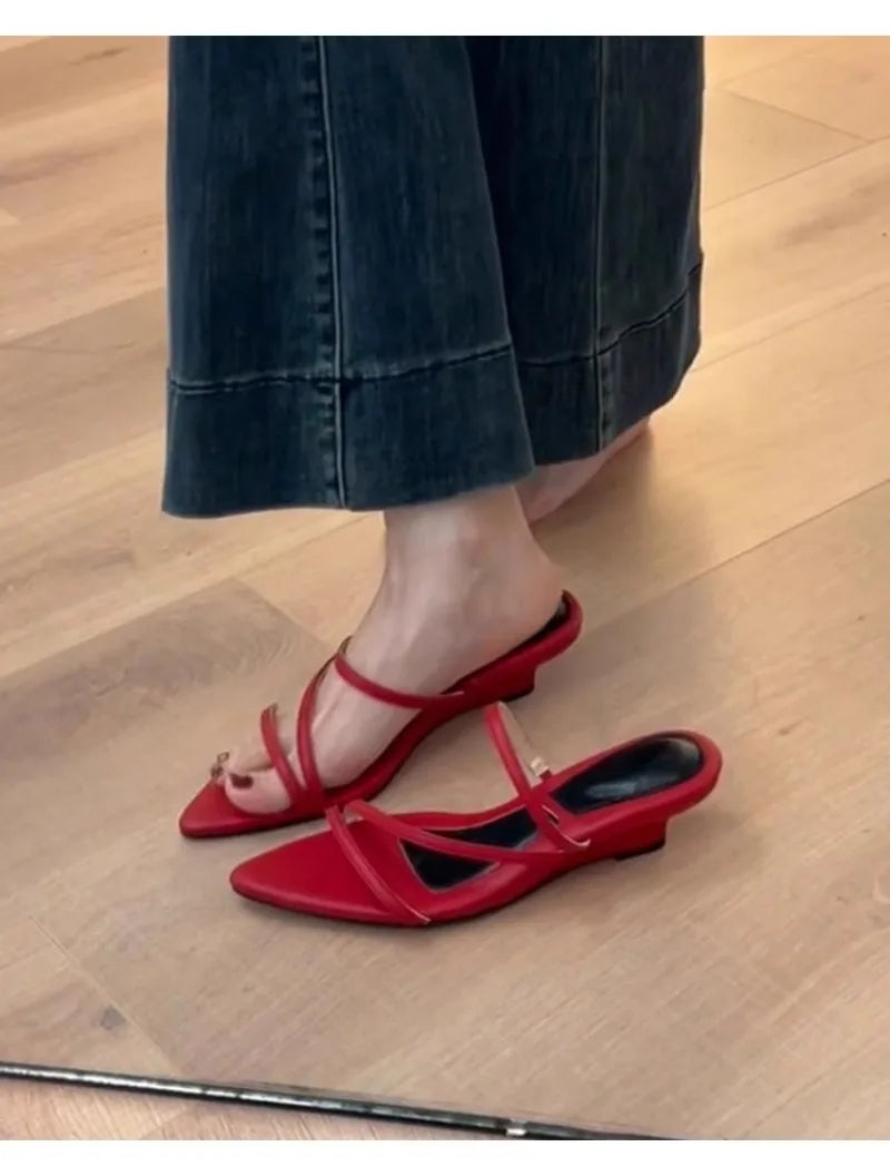 Hot selling Slippers Women Wedges Sandals High Heels Shoes Summer 2025 Sexy Beach Shoes Casual Flip Flops Slides Woman