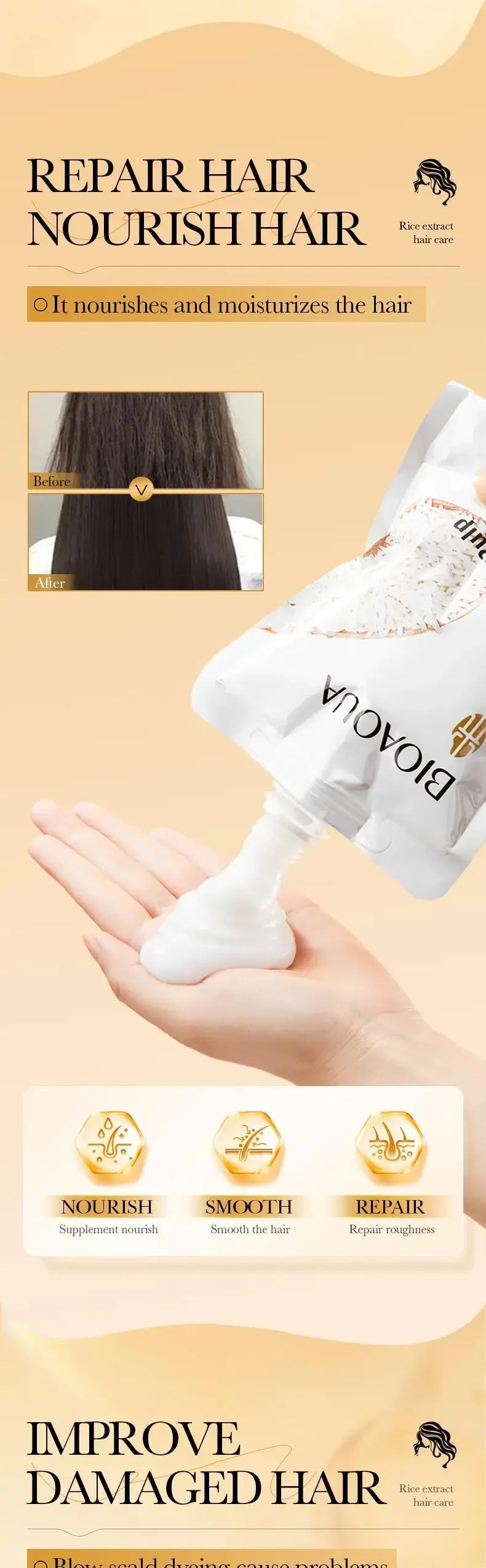 Rice Keratin Hair Mask – 5 Second Repair