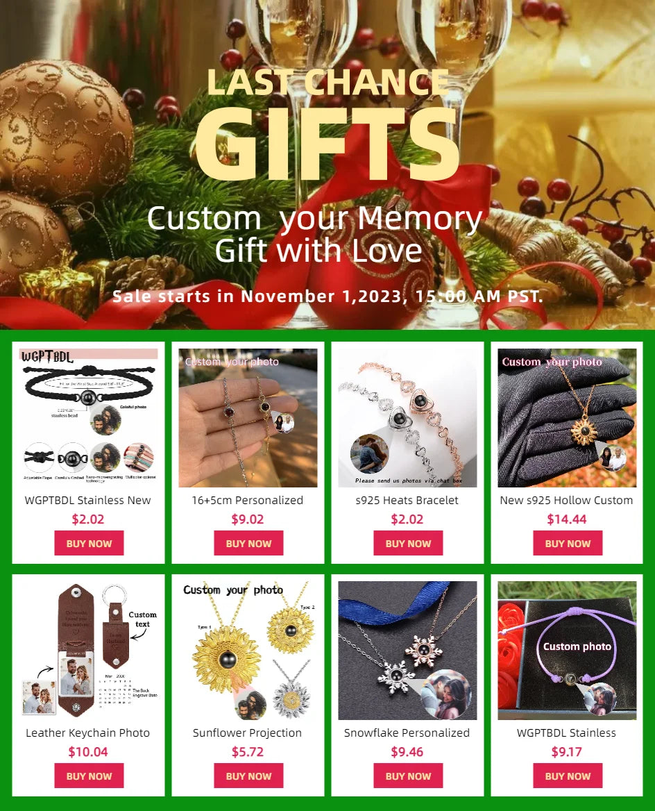 Valentine's Day Gift Photo Custom Projection Necklace Lock Shaped Projection Necklace Lover Family Wife Husband Memory Gift