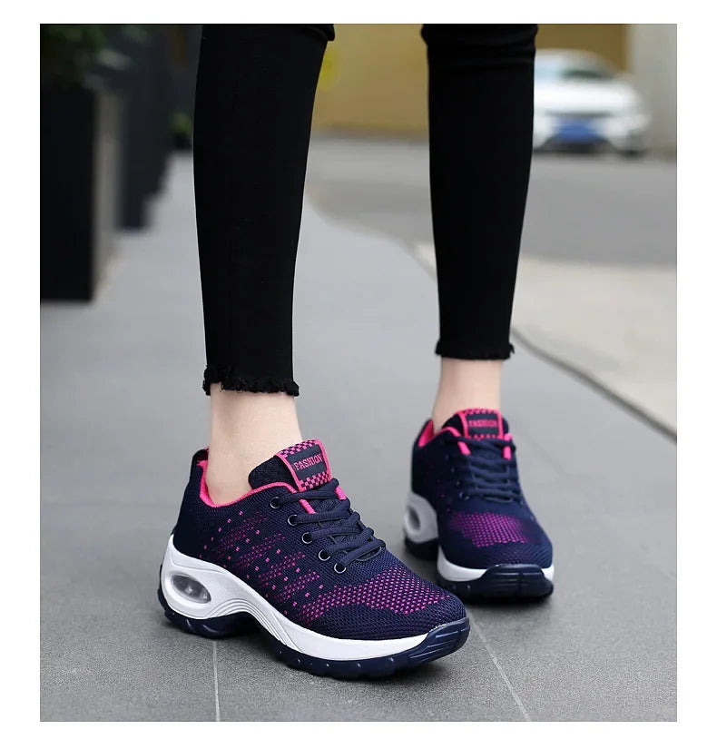 Woman Sneakers Fashion Casual Shoes Summer Cushion Mesh Female Shoes Comfortable Breathable Heightening Sneakers for Women