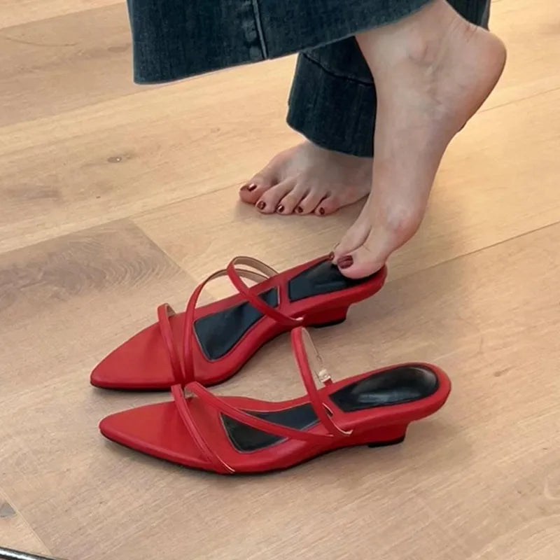 Hot selling Slippers Women Wedges Sandals High Heels Shoes Summer 2025 Sexy Beach Shoes Casual Flip Flops Slides Woman