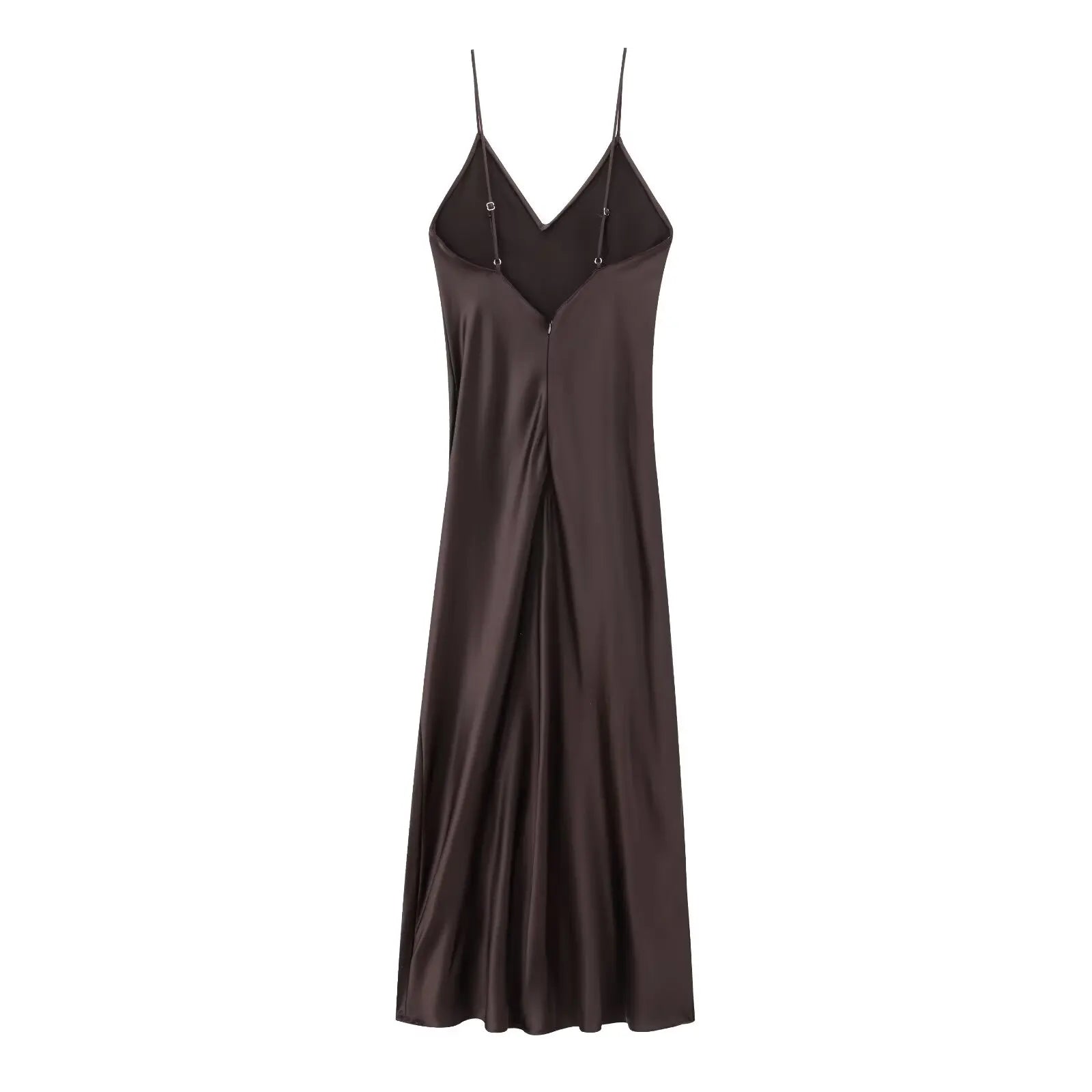 KONDALA Fall Women Sexy Stain Long Dress Thin Strap Backless Slim Long Dress New 2025 Fashion Summer  Party Long Slim Dress