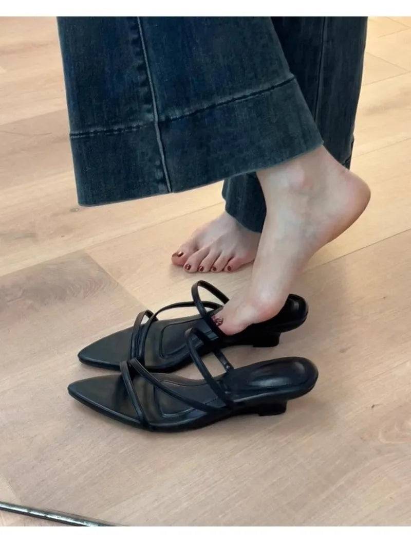 Hot selling Slippers Women Wedges Sandals High Heels Shoes Summer 2025 Sexy Beach Shoes Casual Flip Flops Slides Woman