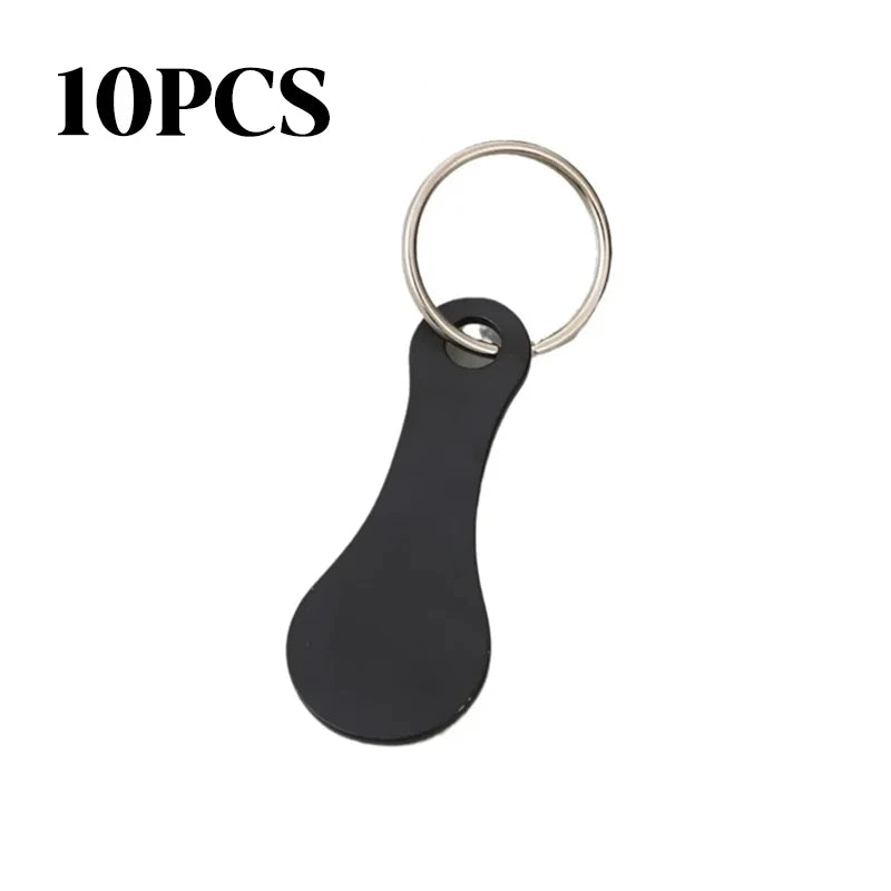 10PCS Free Custom Logo Shopping Cart Trolley Token Key Ring Hanger Loose Shopping Cart Chip Stainless Steel Shopping Cart Tools